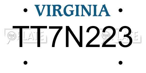 TT7N223 Virginia License Plate