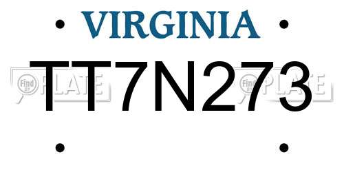 TT7N273 Virginia License Plate