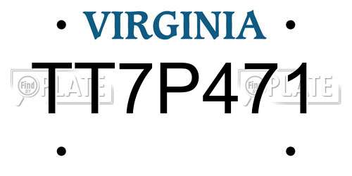 TT7P471 Virginia License Plate