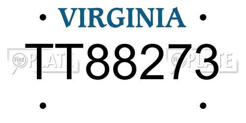 TT88273 Virginia License Plate