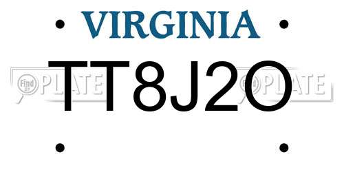 TT8J2O Virginia License Plate