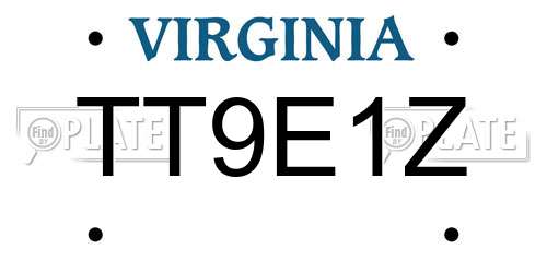 TT9E1Z Virginia License Plate