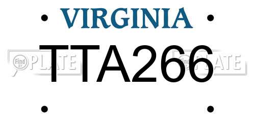 TTA266 Virginia License Plate
