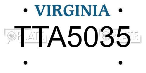 TTA5035 Virginia License Plate