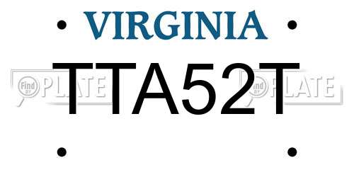 TTA52T Virginia License Plate