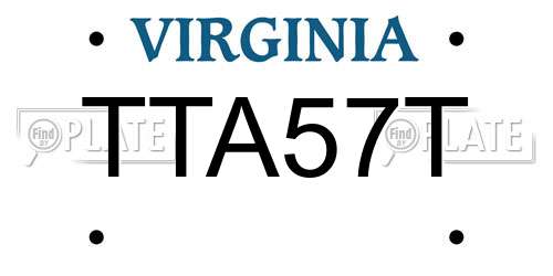TTA57T Virginia License Plate