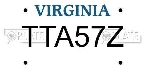 TTA57Z Virginia License Plate