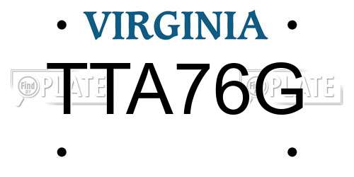 TTA76G Virginia License Plate
