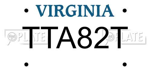 TTA82T Virginia License Plate