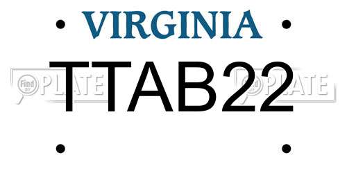 TTAB22 Virginia License Plate