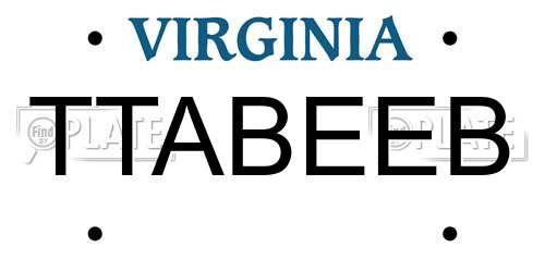 TTABEEB Virginia License Plate