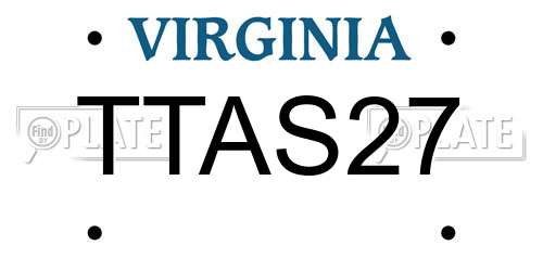 TTAS27 Virginia License Plate