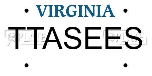 TTASEES Virginia License Plate