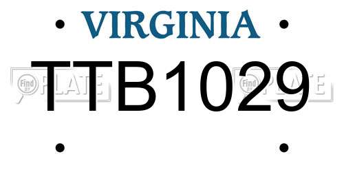 TTB1029 Virginia License Plate