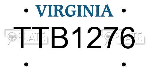 TTB1276 Virginia License Plate