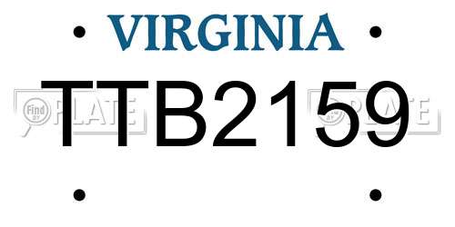TTB2159 Virginia License Plate