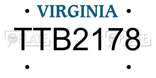 TTB2178 Virginia License Plate