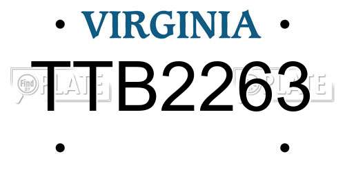 TTB2263 Virginia License Plate
