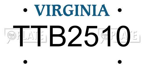 TTB2510 Virginia License Plate