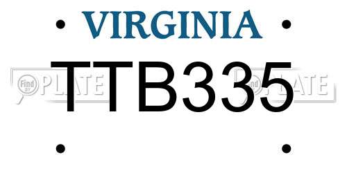 TTB335 Virginia License Plate