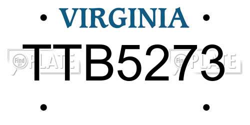 TTB5273 Virginia License Plate