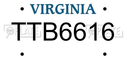 TTB6616 Virginia License Plate