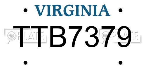 TTB7379 Virginia License Plate