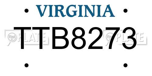 TTB8273 Virginia License Plate