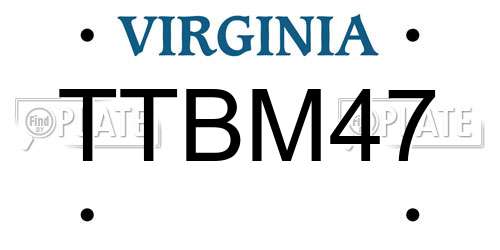 TTBM47 Virginia License Plate