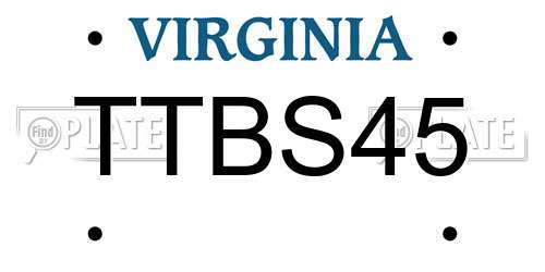 TTBS45 Virginia License Plate