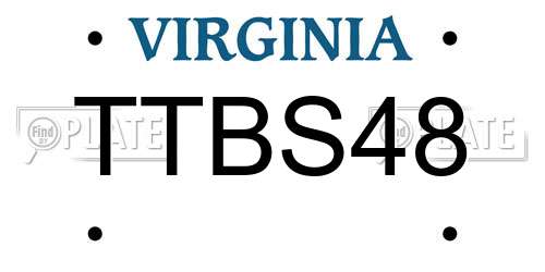 TTBS48 Virginia License Plate