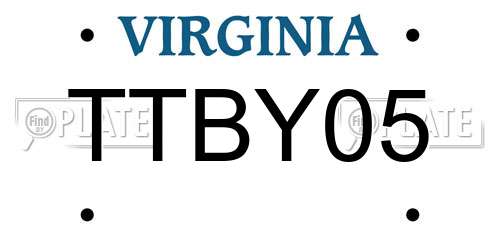 TTBY05 Virginia License Plate