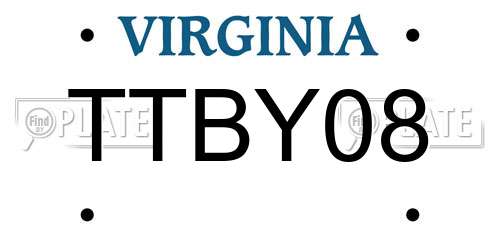TTBY08 Virginia License Plate