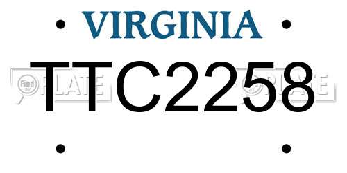 TTC2258 Virginia License Plate