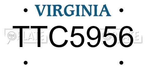TTC5956 Virginia License Plate