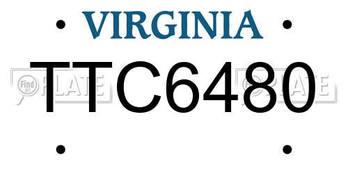 TTC6480 Virginia License Plate