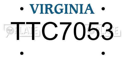 TTC7053 Virginia License Plate