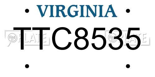 TTC8535 Virginia License Plate