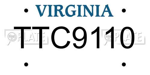 TTC9110 Virginia License Plate