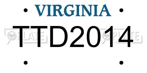TTD2014 Virginia License Plate