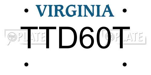 TTD60T Virginia License Plate