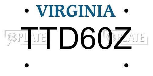 TTD60Z Virginia License Plate