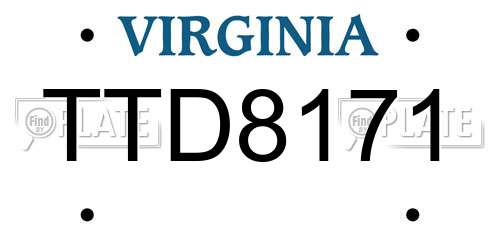 TTD8171 Virginia License Plate