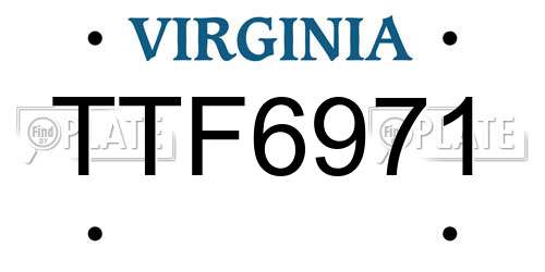 TTF6971 Virginia License Plate