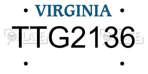 TTG2136 Virginia License Plate