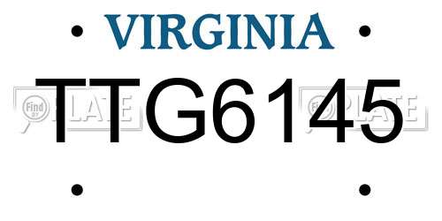 TTG6145 Virginia License Plate