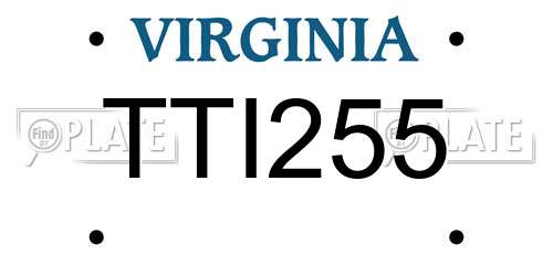 TTI255 Virginia License Plate