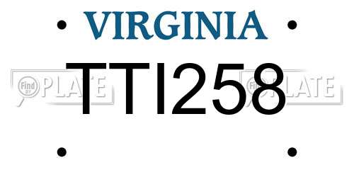 TTI258 Virginia License Plate