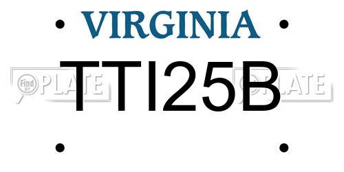 TTI25B Virginia License Plate