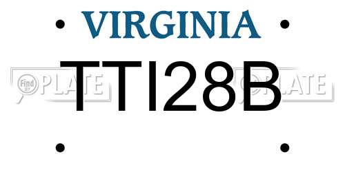 TTI28B Virginia License Plate